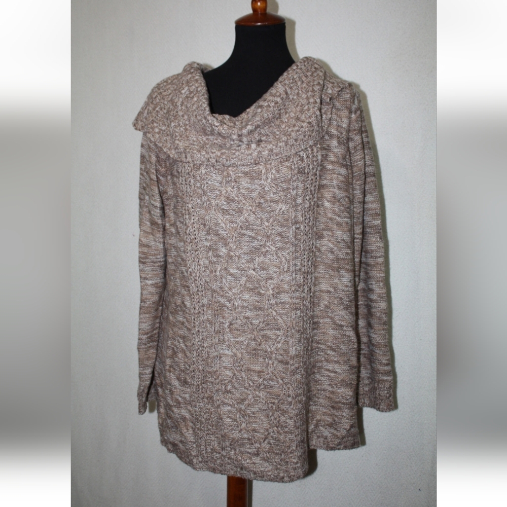 🆕Jason Maxwell Taupe Cowl Neck Sweater! SO CUTE & Soft. Size 2X